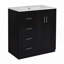 Meuble-lavabo de salle de bain avec lavabo en céramique, 3 tiroirs et portes à fermeture douce-1418641207-1418641205