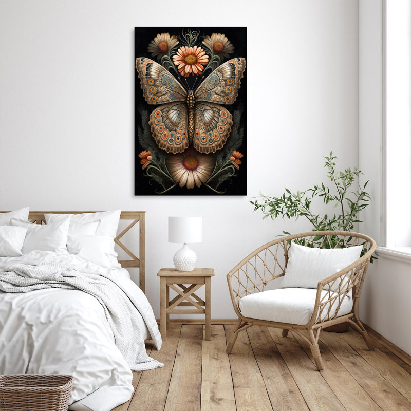 «Gerbera Daisies and Butterfly», impression sur toile tendue, H 36 po x L 24 po x l 1,25 po