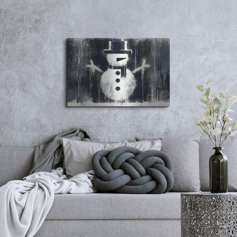 «Snowman» par Andreas Magnusson, art mural en métal, H 24 po x l 36 po
