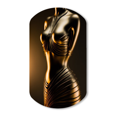 MacLaine - Modern Woman Cylinder Shape Assymterical Metal Wall Art