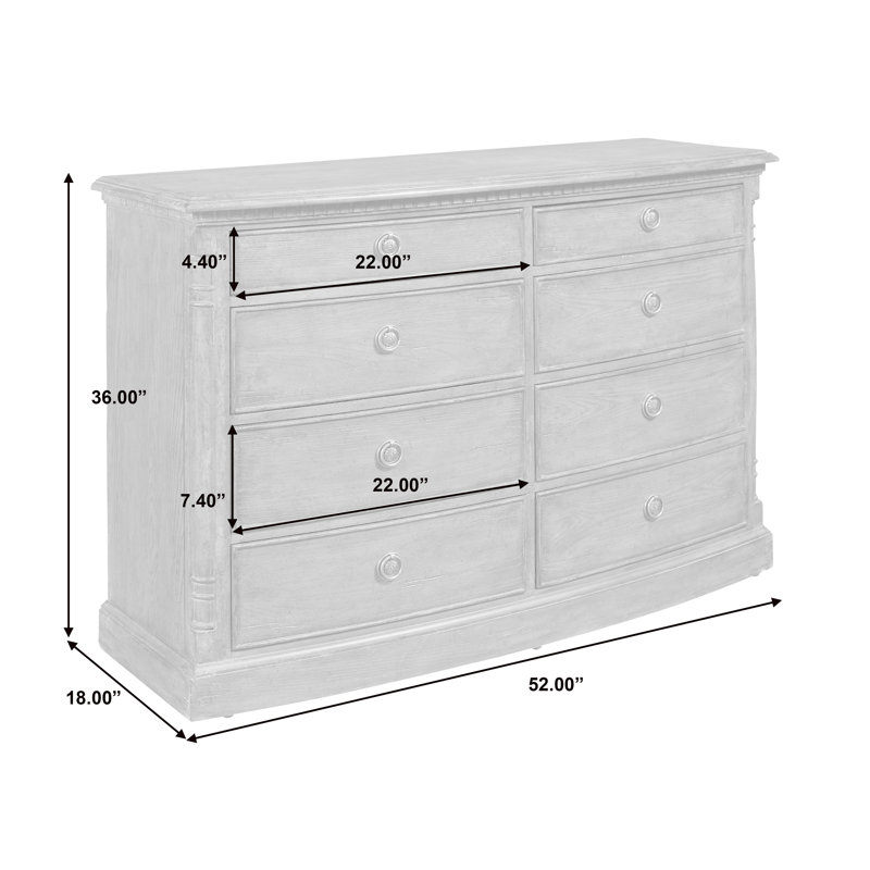 Robin Egg Blue 8-Drawer Traditional Wood Dresser
