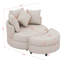 Fauteuil demi-tonneau pivotant à 360 degrés avec repose-pieds avec rangement et 4 coussins, fauteuil de loisirs moderne rembourré en chenille-116975695