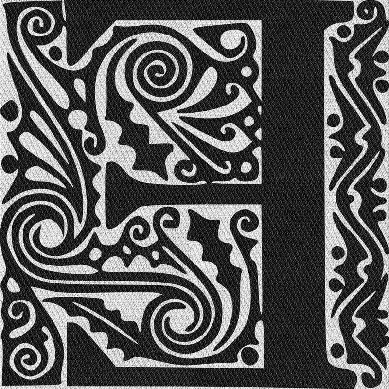Tapis noir tissé à la machine, Carré 7 pi