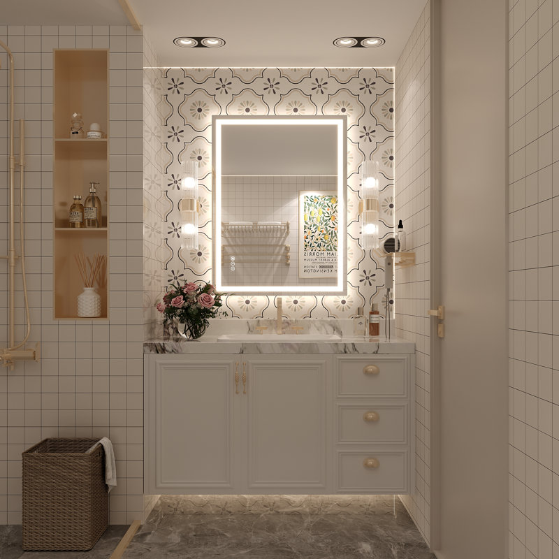 Miroir de salle de bain Molly Framelss, 32 po x 24 po, Transparent