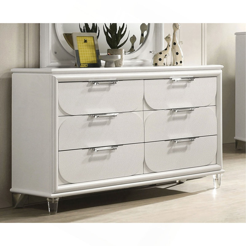 Panneaux embossés contemporains en acrylique avec commode et commode 1 pièce Contemporary