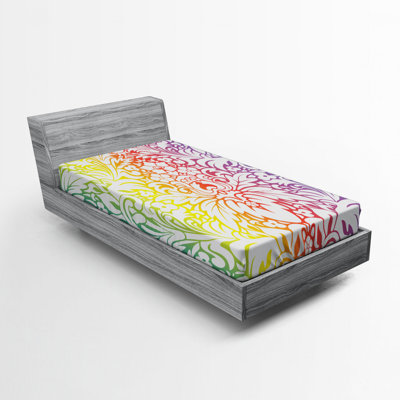 Drap-housse floral en microfibre damassé