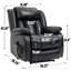 Fauteuil inclinable électrique avec double moteur, massage par vibration 8 points et chauffage lombaire-1585737739