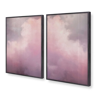 36" x 24" Pastel Skyline Set of 2 Print on Archival Matte Paper in a Weathered Zinc Frame