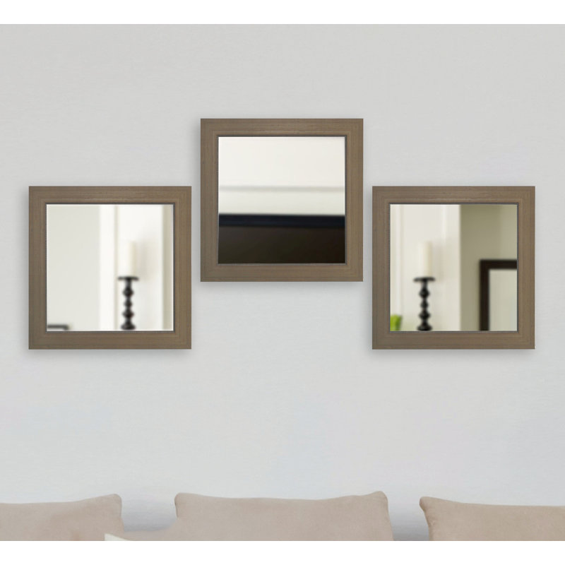 Ensemble de miroirs traditionnels 3 pièces, H 17 po x l 17 po