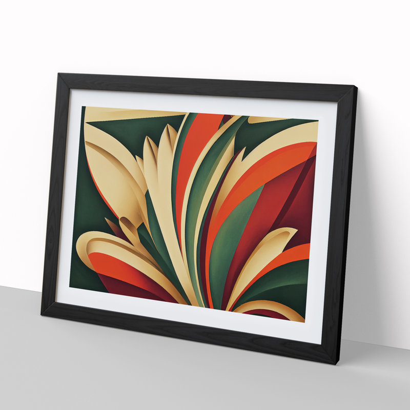 Adorable Flowers Deco - Framed Print, 46cm H x 64cm W x 2cm D, Black