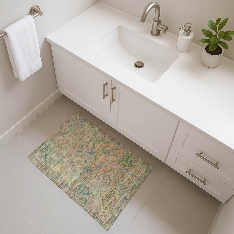 Premium Machine Washable Slesnick AMF1664 Global Rug, Rectangle 1'8" x 2'6"