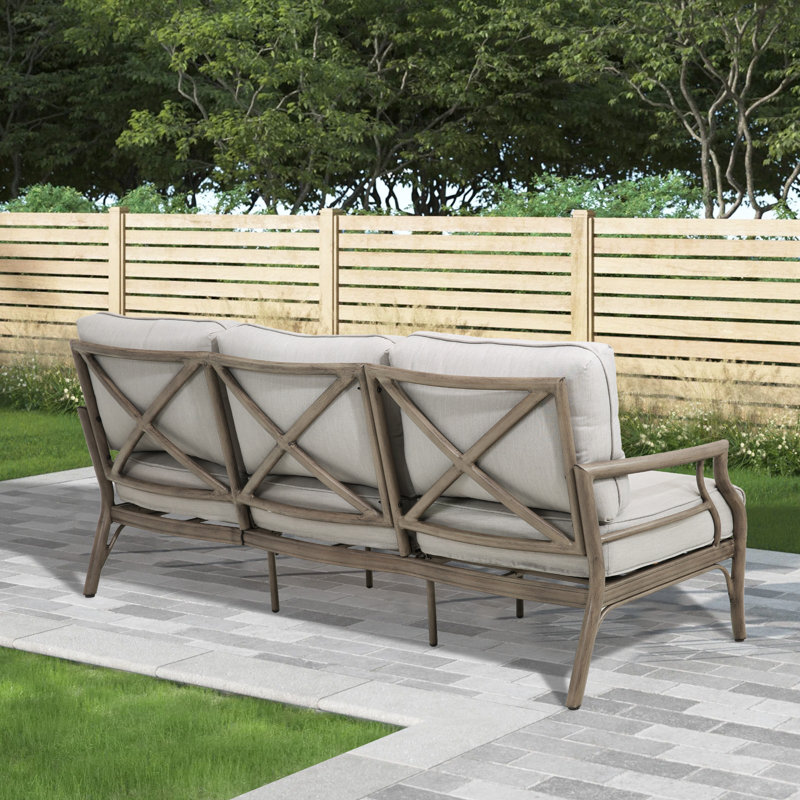 Lamando Patio Aluminum Sofa With Olefin Cushions