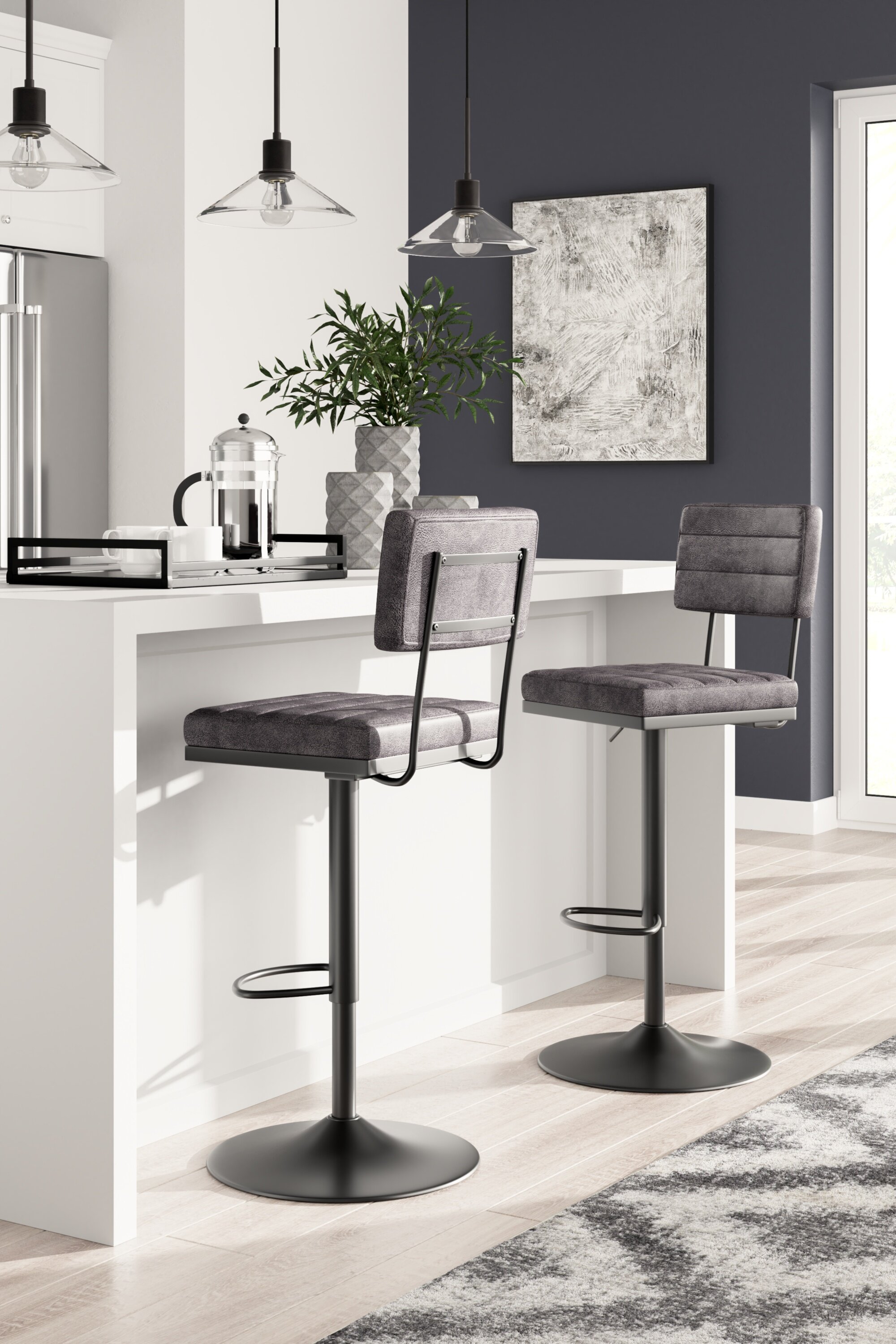 Light grey swivel online bar stools