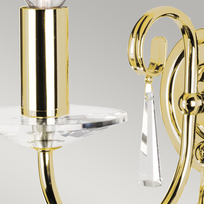 Thebes Candle Wall Light, Polished Brass
