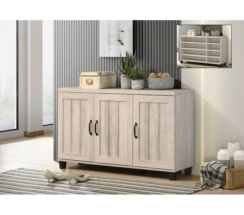 Armoire à chaussures 3 portes 45 po l 50 po, Light Gray