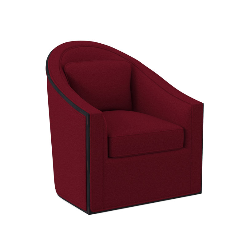 Fauteuil pivotant Academy, Ébène rétro, Mélange de polyester rouge à lèvres Margaret