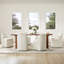 Chaise rembourrée avec housse lavable et roulettes-370145912