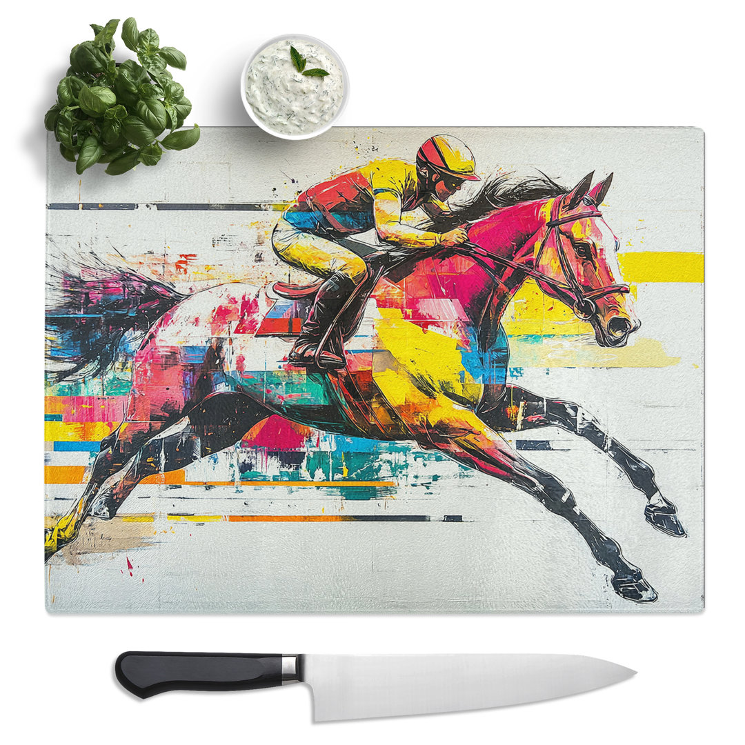 Abstract Horse Vol.2  Glass Chopping Board