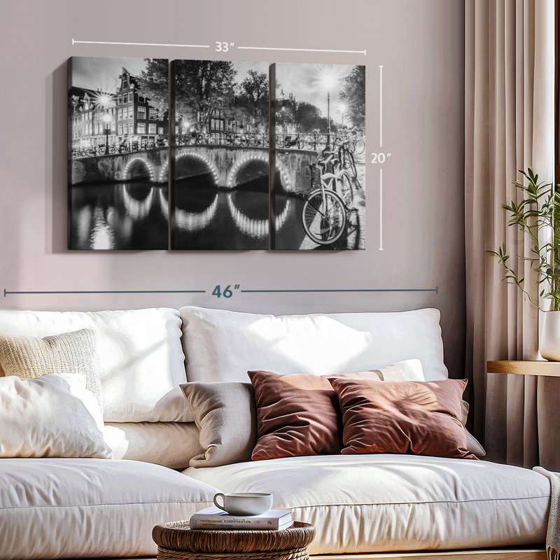 «Modern View Amsterdam», 3 pièces, H 20 po x l 33 po
