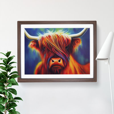 Colourful Highland Cow Vol.2 - Single Picture Frame Painting