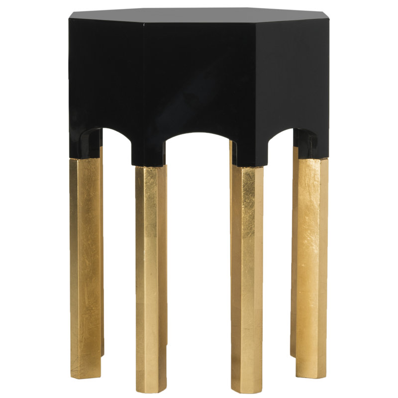 Table de bout cadre Neria, Laque noire