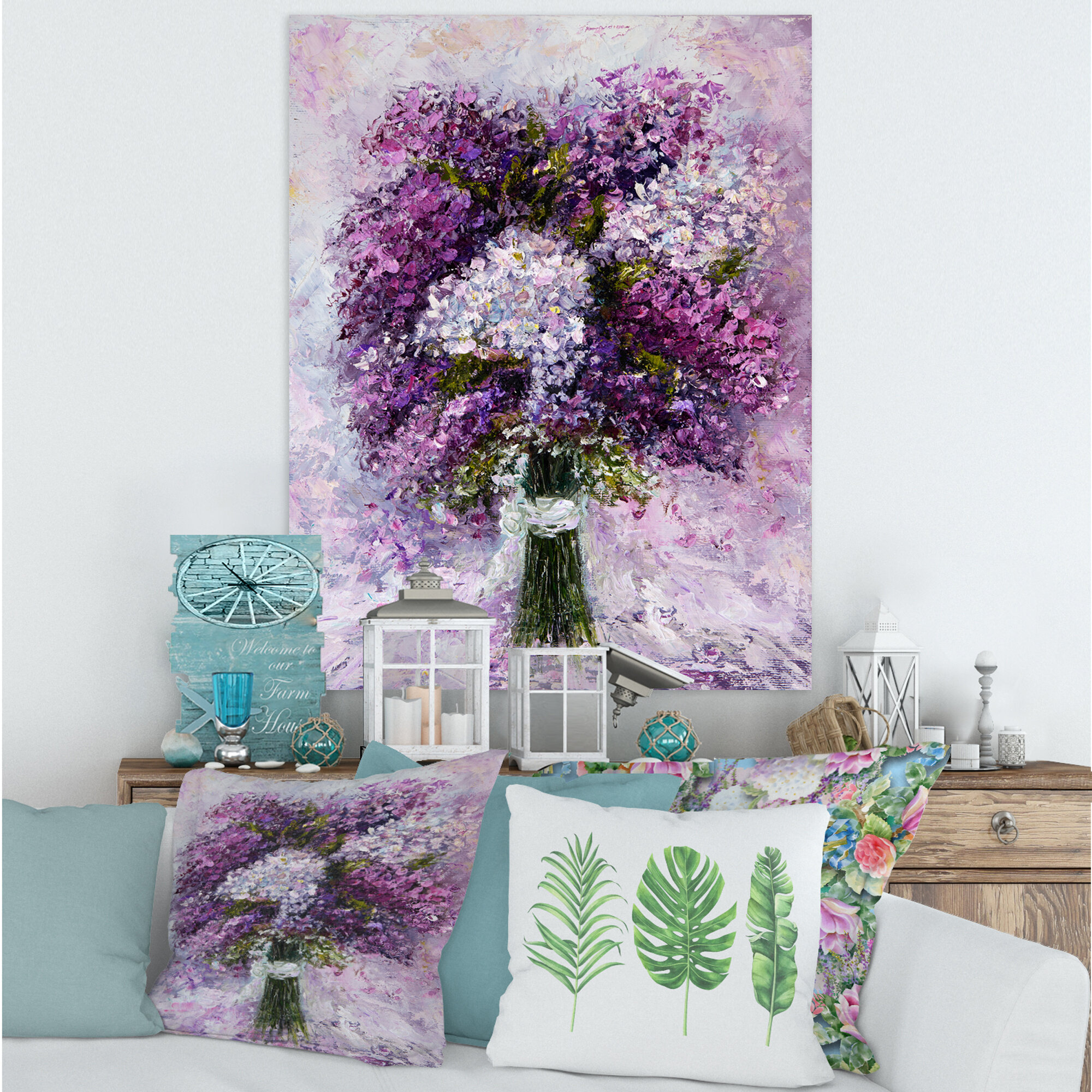 Bless international Purple Hyacinth Bouquet On Canvas Painting  Reviews  Wayfair