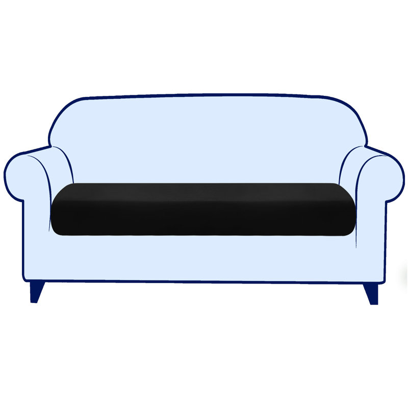 Box Cushion Loveseat Slipcover, Black