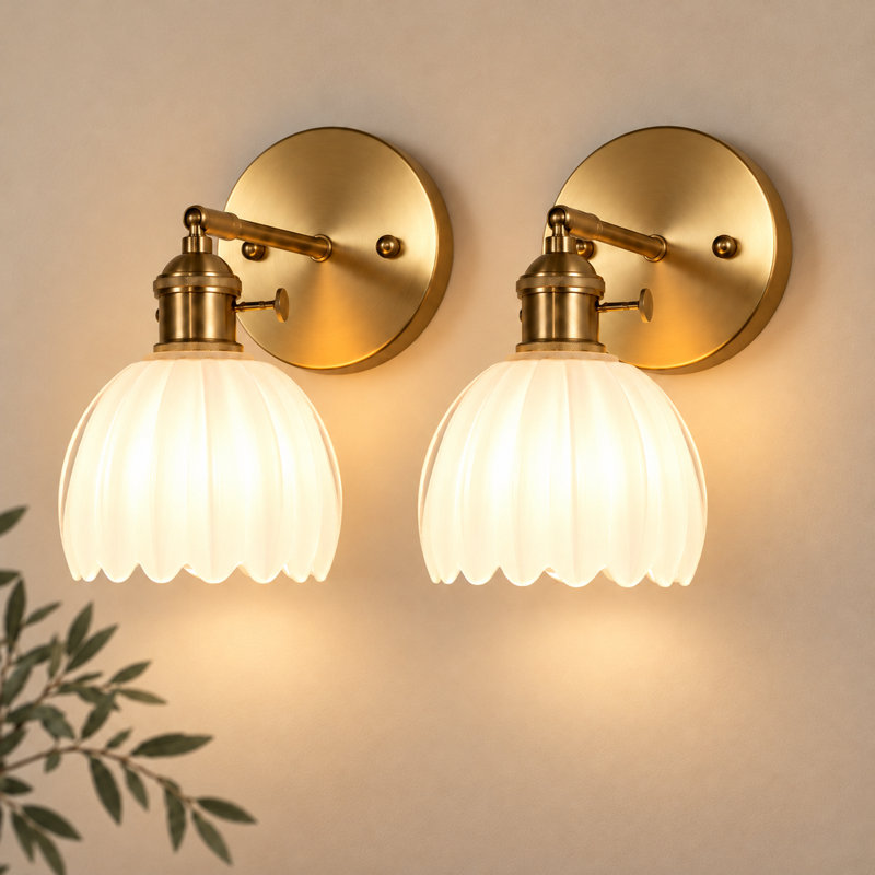 5.1in Modern Tulip Glass 1 - Light Wall Sconce