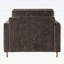 Chaise d'appoint rembourrée en chenille moderne de 42,1 pouces avec accoudoirs carrés, dossier cousu et pieds en fer jaune pour une utilisation polyvalente à la maison, brun foncé