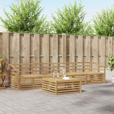 Outdoor Sofa Set 5 Pcs Solid Acacia Wood Sectional Garden Furniture