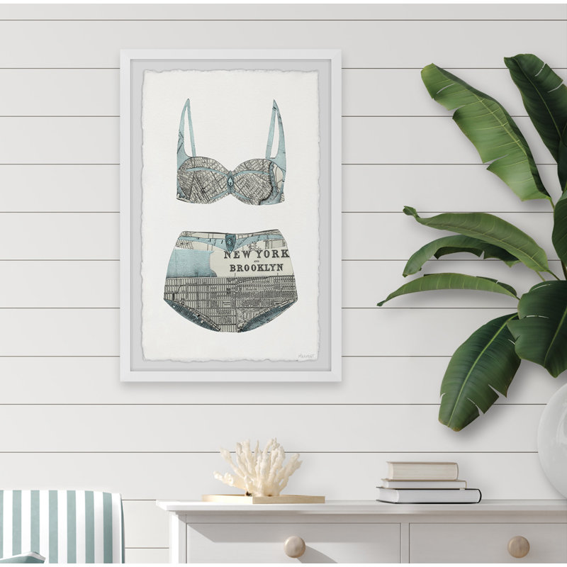 Brooklyn Bikini - Reproduction d'art graphique sur papier encadré, H 24 po x l 16 po x P 1,5 po
