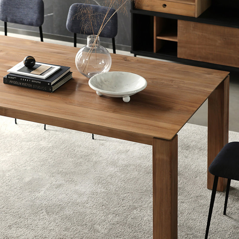 Table de salle à manger moderne en bois massif, H 29,53 po x L 55,12 po x l 31,5 po