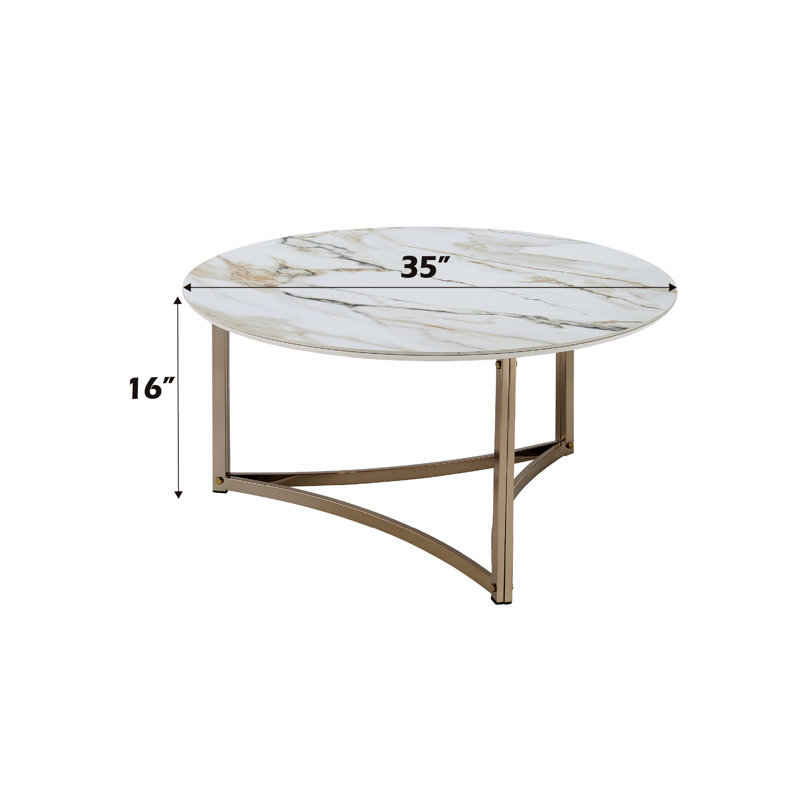 Table basse en pierre frittée avec un magnifique motif champagne