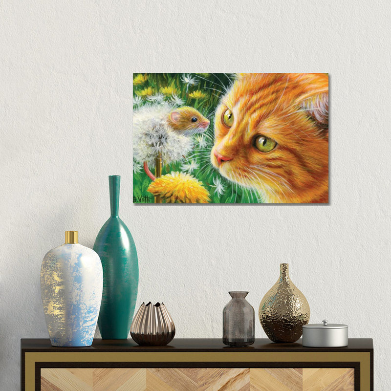 Dandelion Fun by Bridget Voth - Gallery-Wrapped Canvas Giclée on Canvas, Wrapped Canvas, 30.48 cm H x 45.72 cm W