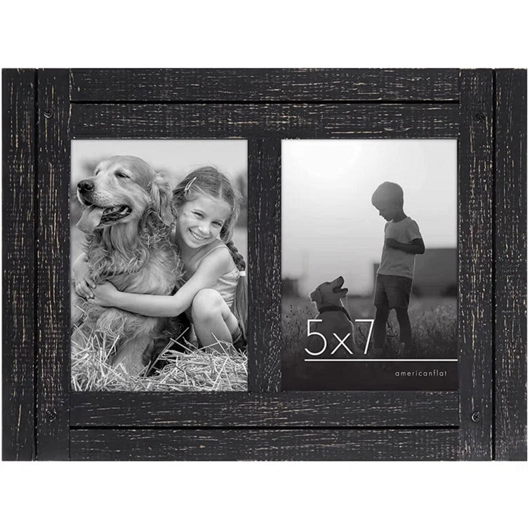 Americanflat 8x10 Black Picture Frame - Made to Display Pictures 5x7 with Mat or Without