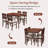 5 PCS Dining Table Set for 4 Farmhouse Wooden Table & 4 Upholstered Chairs