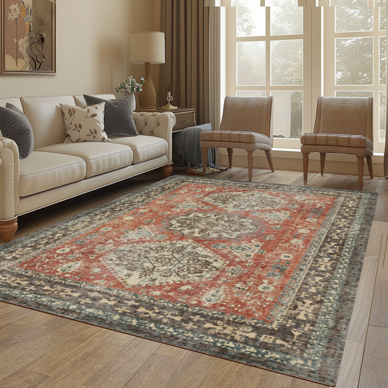 Agora Machine Washable Area Rug with Non-Slip Backing for Living Room, Rectangle 8' x 10'