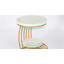 Table de bout ronde 19,68 "moderne avec rangement à 2 niveaux - Faux marbre blanc et table d'appoint dorée