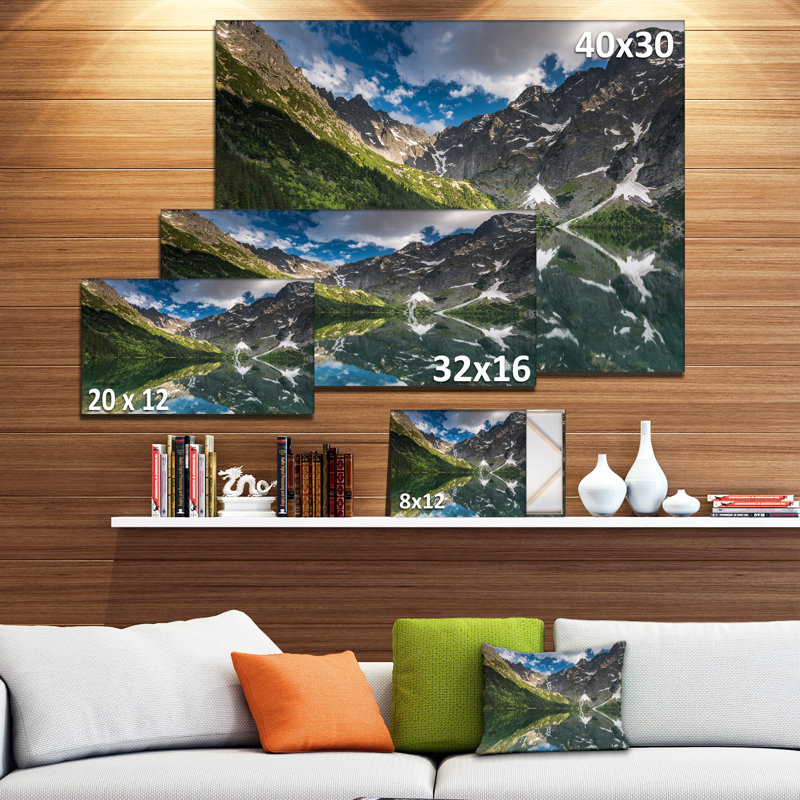 Mountain Peaks Reflection Landscape Canvas Print, 60" Wide