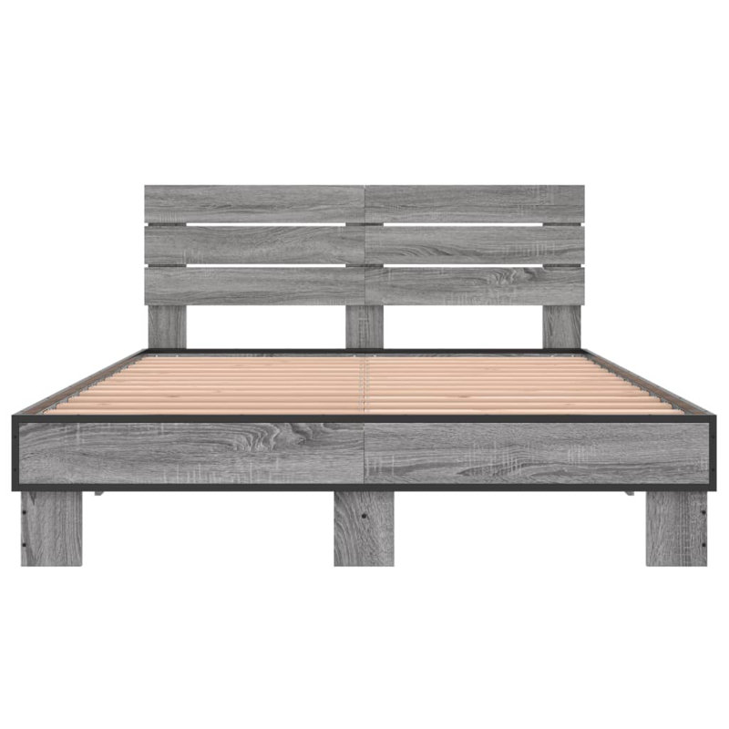 Diodorus Bed Frame, 140 x 190cm, Grey Sonoma