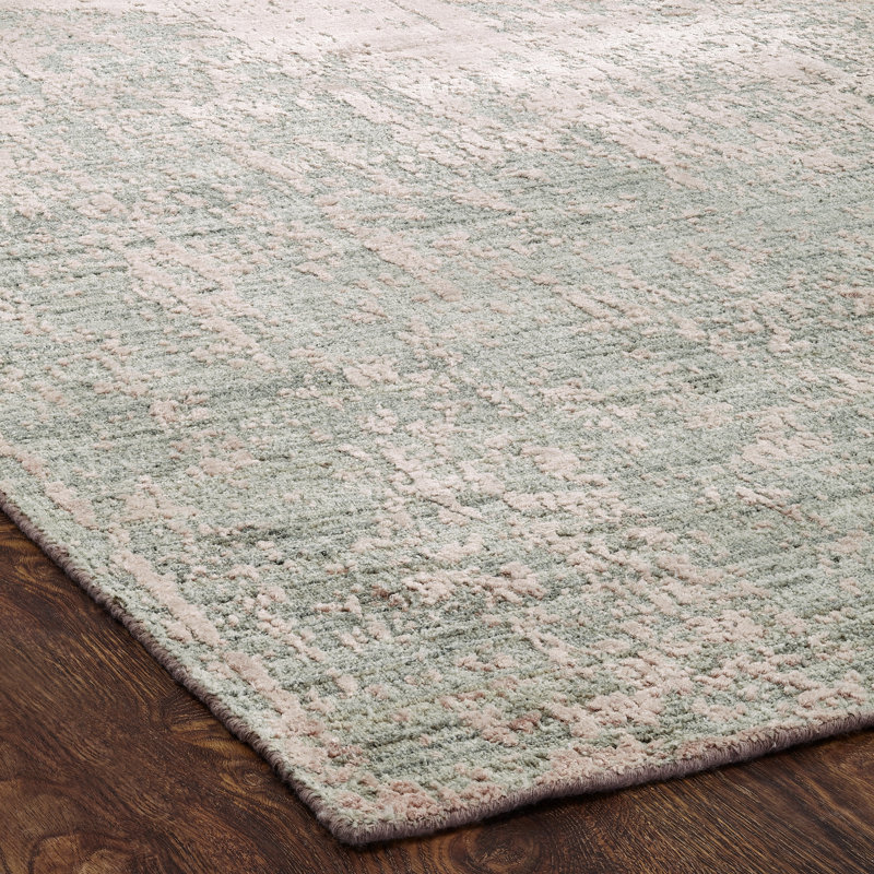 Tapis linéaire texturé vert Gaven Misty, 10 pi x 14 pi