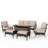 Tapasi 5-7 Person Front Porch Furniture Sets with Fire Pit Table & Rocking Lounge Chairs-92281927