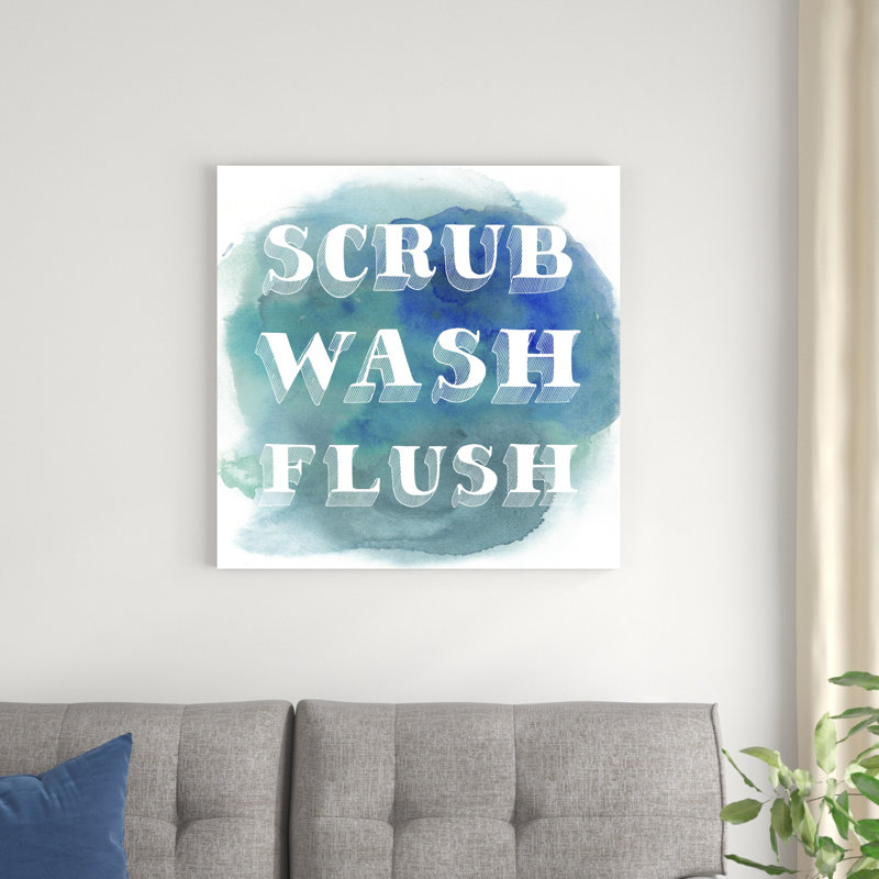 «Bathroom Do's I», art textuel sur toile, H 30 po x l 30 po, Toile tendue