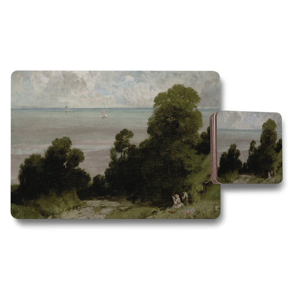 Landscape Placemats And Coaster Set For Dining Table