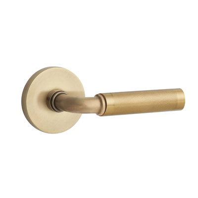 Mortaise intérieure Emtek Select avec rosette à disque et tige R-Bar, levier moleté