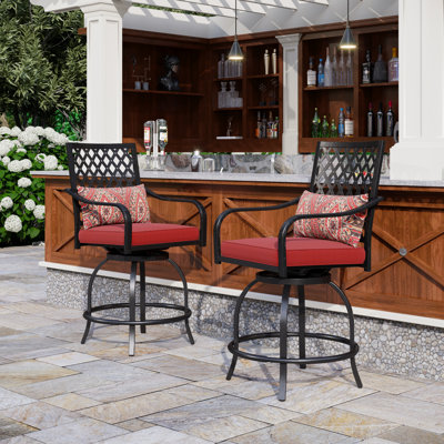 Alyne Metal Outdoor Stool with Cushion