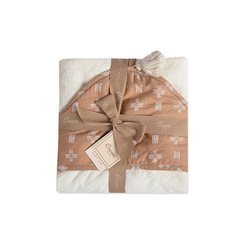 Ezra Crane Baby Hooded Towel Copper Dash