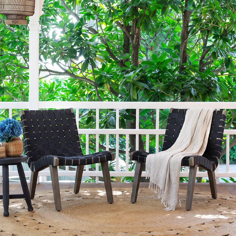 Chaise de patio Fermont, Structure grise / assise noire