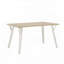 Table de salle à manger rectangulaire contemporaine - blanc et bois naturel deux tons