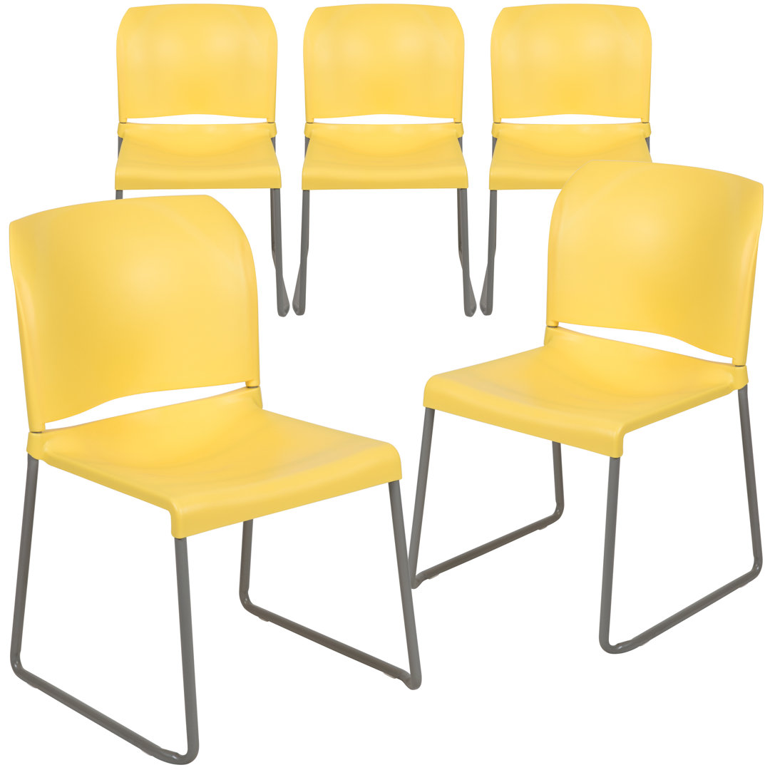 Brielle Contoured Sled Base Stackable Waiting Room Chairs (Set of 5) Flash Furniture Frame 